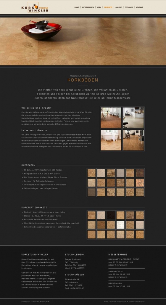 Referenz Webdesign - Korkstudio-Winkler - Screenshot